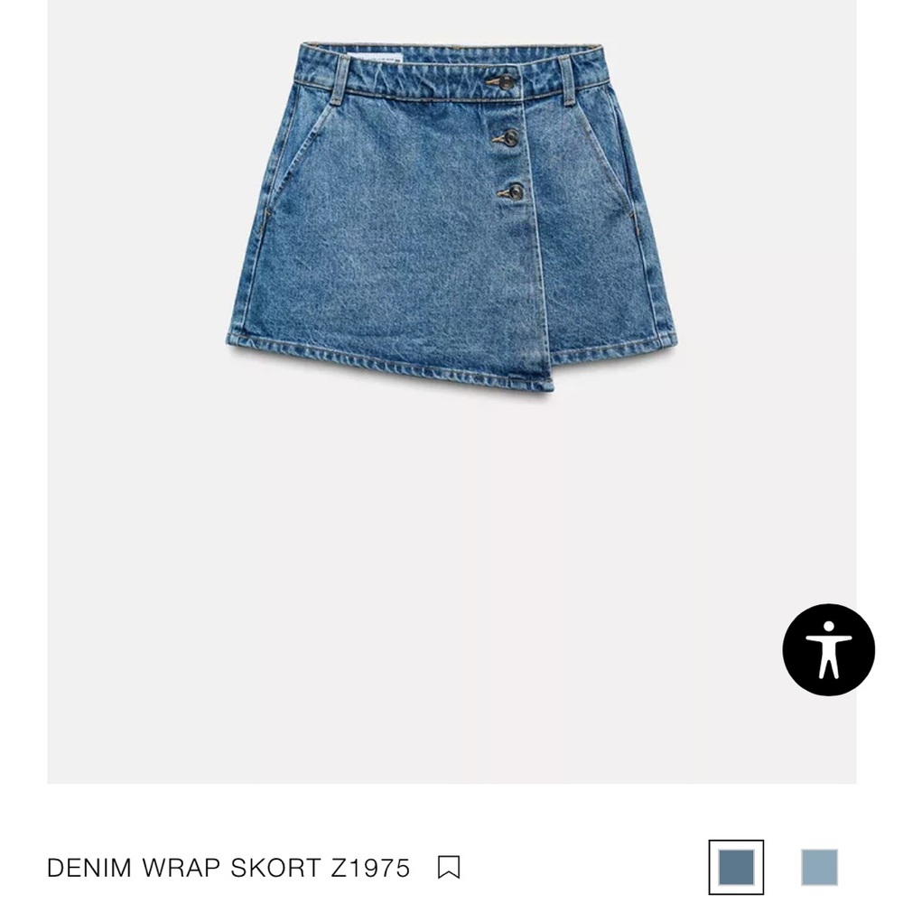 Zara Denim Wrap Skort